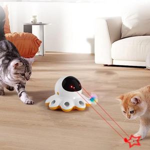 Jouet pour chat électrique qui s'illumine, dispositif de taquinerie automatique, peut tourner, divertissant et relaxant pour le chat - Product Image 1