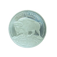Lingots d'étain pur en gros 1 oz 999 Étain fin Pièces rondes indiennes Buffalo Pièces Euro A154