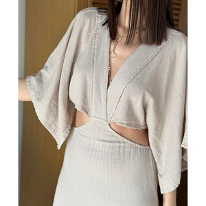 Abito in cotone con cut-out - Product Image 6
