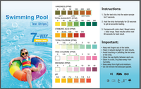 Bandelettes de test de chlore et de pH multifonctions 7 en 1 pour piscine et spa