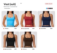Ensemble de yoga sans couture anti-plis, débardeur dos en I et short moulant – Ensemble d'entraînement trois pièces en Spandex/Nylon