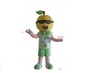 Lemon Yellow Swan mascot costume character dressed with a Leggings and  Hairpins - Mascot Costumes -  Sizes L (175-180CM)