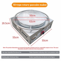 Crêpière à gaz professionnelle de 50 cm avec contrôle de température réglable pour la restauration rapide