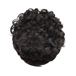 Perruque Courte Bouclée Noire 1B de Marques Nationales, Fibre Haute Température Résistante à la Chaleur, pour Femme, Toutes Formes de Visage - Product Image 1