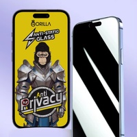Protecteur d'écran ESD antistatique en verre trempé Gorilla de confidentialité pour Samsung S25 Ultra iphone 16 Pro Max 15 12 13 mini
