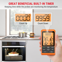 Para ThermoPro TP829 150M Termómetro de cocina inalámbrico digital 4 sondas Cocina de carne hecha de plástico duradero