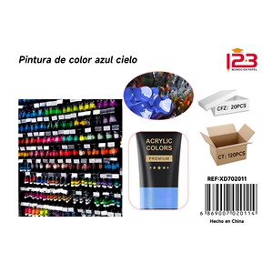 75 ml di vernice acrilica blu cielo per la pittura d'arte su tela di vetro di carta mezzo Versatile per la creatività