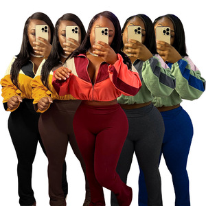 Baju Wanita dua-potong, pakaian olahraga wanita, Set pakaian aktif, jaket 2 potong, pakaian Yoga ketat, pakaian wanita - Product Image 1