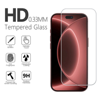 Protection d'écran en verre haute alumine 9H de luxe pour iPhone 16 17 18 Pro Max 64G, testée anti-chute, résistante aux rayures plasma