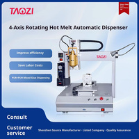 Machine de distribution d'adhésif thermofusible rotative à quatre axes, distributeur automatique de colle, robot moteur 220V, garantie 1 an