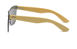 Lunettes de soleil en bois faites à la main, monture en plastique, branches en bambou, logo personnalisé, lunettes carrées pour hommes et femmes - Product Image 3