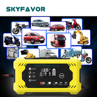 Chargeur de batterie de voiture portable mini 12V 6A sans entretien pour batteries Gel, AGM, sèches, humides, à décharge profonde, avec réparation par impulsions
