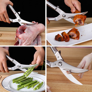 กรรไกรครัวสแตนเลสพร้อมกลไกการล็อค ทนทานสำหรับตัดกระดูกไก่และปลา - Product Image 1