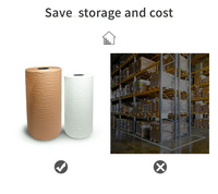 Rouleau d'emballage en papier kraft alvéolé biodégradable, emballage protecteur écologique pour cadres photo, décoration intérieure, e-commerce