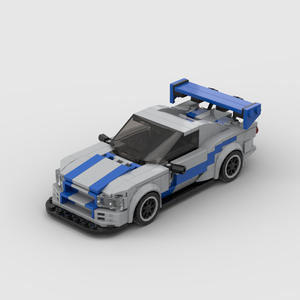 Briques MOC Skyline R34 <span class=keywords><strong>Fast</strong></span> <span class=keywords><strong>Furious</strong></span> <span class=keywords><strong>Voiture</strong></span> de course sportive Véhicule Speed Champion Racer Blocs de construction Jouets pour enfants - Product Image 2