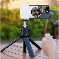 Mini Anneau Lumineux LED Professionnel Portable et Fin, Étanche/Résistant aux Chocs, Design Pliable, Température de Couleur Réglable, Blanc pour