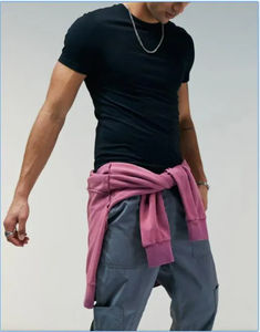 <b>Men</b> Muscle Fit <b>Short</b> <b>Sleeve</b> T <b>Shirt</b> with Crew Neck in <b>Black</b> Breathable Printed Blank T-<b>shirt</b> - Product Image 4