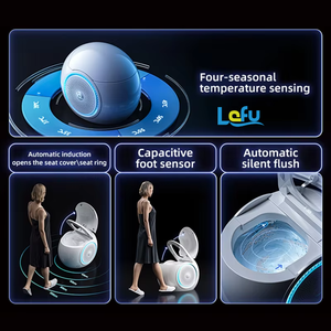 Nouvelle tendance créative forme d'oeuf Intelligent monté au sol placard à eau salle de bain bleu haut-parleurs en céramique coloré intelligent toilette <span class=keywords><strong>commode</strong></span> - Product Image 4
