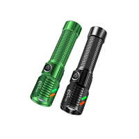 Lampe torche LED portable en alliage d'aluminium, étanche, rechargeable par USB, avec batterie au lithium 18650, faisceau réglable pour le camping, laser blanc