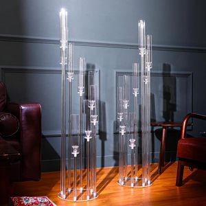 Clear Acrylic Multi-head Candlestick <b>Tall</b> <b>Table</b> Centerpieces Candelabras Wedding Candle Holder for Restaurant Main <b>Table</b> Decor - Product Image 6