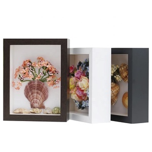 Cadre de Photo en bois de noyer noir et blanc MDF, décoration artistique, cadre de boîte à ombre 3d profonde - Product Image 2