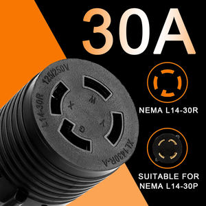 चैंपियन पावर उपकरण 7500W जनरेटर मैनुअल ट्रांसफर स्विच 25 फीट 50 फीट 30 amp 250v यूएस पावर कॉर्ड (L14-30P L14-30R) sjtw - Product Image 2