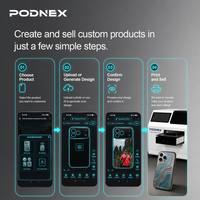 Machine d'impression automatique intelligente PodNEX pour coques de téléphone portable avec tête d'impression DX7, imprimante UV à plat pour l'entreprise de personnalisation de coques de téléphone
