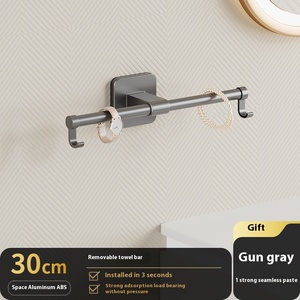 Porta asciugamani da bagno monopiede a parete con ventosa per WC senza tracce adesivo multifunzione accessorio da bagno - Product Image 6