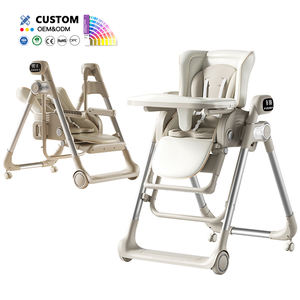 Chaise haute pour bébé pliable, chaise à bascule électrique, siège inclinable et pivotant, balançoire électrique pour bébé en plastique, chaise de repas - Product Image 1