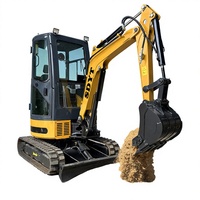 Mini-excavatrice de 3 tonnes, moteur personnalisable avec fonction de bras oscillant, utilisation en construction et en agriculture, livraison gratuite
