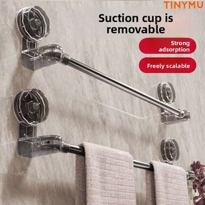 Porte-serviettes télescopique en acier inoxydable à ventouse sans perçage, réglable, pour salle de bain et <span class=keywords><strong>cuisine</strong></span>, vente en gros OEM - Product Image 4