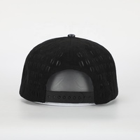 Gorra de béisbol bordada para hombre y mujer, accesorio con logotipo de goma personalizado, 5 paneles, poliéster negro, alta calidad, venta al por mayor