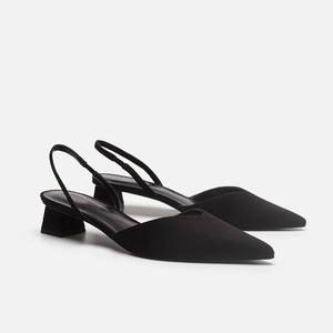 Novedad de verano, Sandalias de tacón medio con cabeza puntiaguda para mujer, zapatos de moda Baotou, Sandalias de tacón grueso - Product Image 6