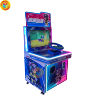 Machine de jeu d'arcade de course pour enfants à monnayeur, avec éclairage LED néon, pour aire de jeux intérieure, avec roues