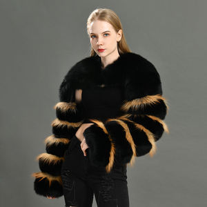 Donne Reale <span class=keywords><strong>Pelliccia</strong></span> di Volpe Maniche di Inverno di Nuovo Modo di <span class=keywords><strong>Pelliccia</strong></span> Naturale Cappotto Due <span class=keywords><strong>Pelliccia</strong></span> di Volpe Maniche - Product Image 4
