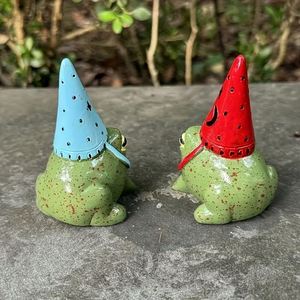Chapeau de fête créatif, petite statue de grenouille mignonne, décoration artisanale pour jardin/cour, cadeau d'Halloween pour amis - Product Image 3