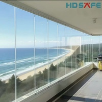 HDSAFE 10mm Verre Fenêtre Pliante Balcon Fenêtre Pliante Pliante Ouvert Étanche Quincaillerie Bifold Prix Usine