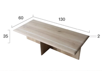 Table basse en chêne bio, moderne, sur mesure, en bois massif, style cocktail, minimaliste, pour salon ou loft