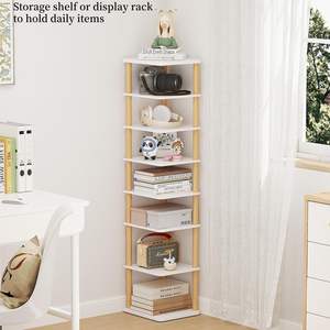 LUCKNOCK Zapatero vertical de 8 niveles Alto Estrecho Independiente Zapatero de madera blanca Torre para entrada <span class=keywords><strong>Dormitorio</strong></span> Espacios pequeños - Product Image 6