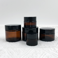Vente en gros de pots en verre vides pour crème visage avec bouchon à vis, logo et couleur personnalisés, contenants pour crème de soin de la peau en carton