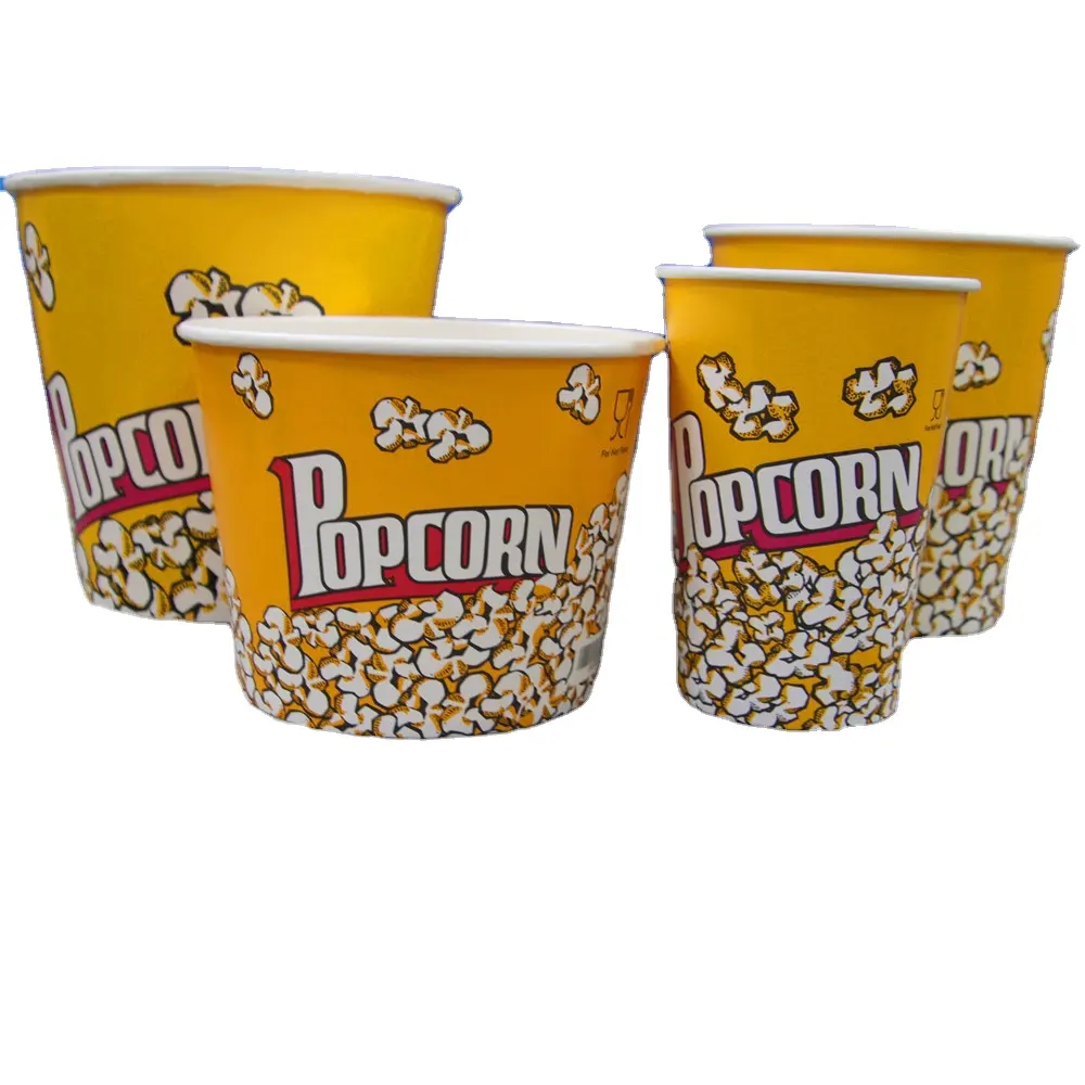 Contenitore per Popcorn in barile di carta usa e getta biodegradabile all'ingrosso personalizzato