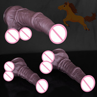 Dildo réaliste en silicone liquide en forme d'animal, grand pénis de cheval, jouet anal pour hommes gays, masturbateur pour adultes, jouet sexuel pour adultes, plug anal