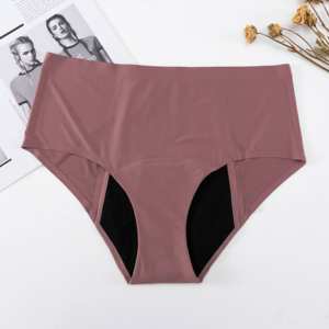 Culotte menstruelle en fibre sans couture Sous-vêtements de période hipster pour femmes Post-partum 4 couches Culotte de période durable - Product Image 6