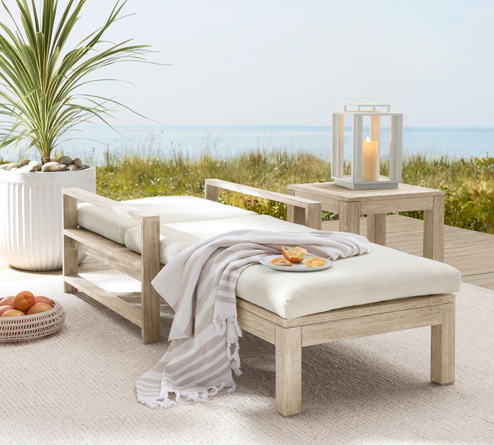 Single Chaise Lounge teak sofa lounge  outdoor furniture patio daybed garden teak lounge