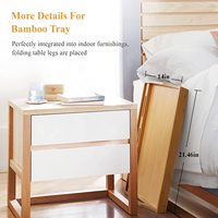 Vente en gros Plateau de lit en bambou pour ordinateur portable Plateau de petit-déjeuner Plateau de lit en bois avec pieds pliables