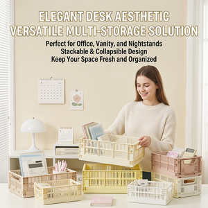 One-stop Service Customized Foldable <strong>Storage</strong> Crate Luxury Cute Office Stackable <strong>Storage</strong> <strong>Basket</strong> For Living Room - Product Image 5