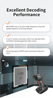 Syble XB-D70BT Syble 2025, el Escáner de Código de Barras 2D Portátil Más Reciente con Base de Carga y Megapíxeles