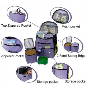 Sac à dos multifonctionnel pour animaux de compagnie, approuvé par les compagnies aériennes, pour les voyages d'une nuit ou de week-end, avec compartiment pour nourriture - Product Image 3