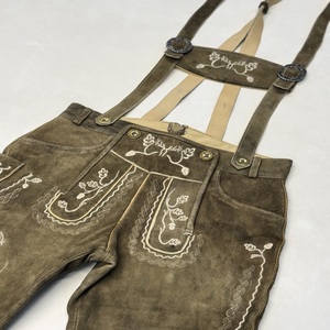 Shorts bavarois en cuir suédé de chèvre véritable, séchage rapide, taille moyenne, grandes tailles - Product Image 4