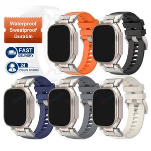 สายนาฬิกาซิลิโคนสำหรับ Apple Watch Ultra 2 1, สายนาฬิกาซิลิโคนระบายอากาศ10 9 8 42มม. 44มม. 45มม. 49มม. - Product Image 1